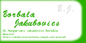 borbala jakubovics business card