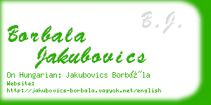 borbala jakubovics business card